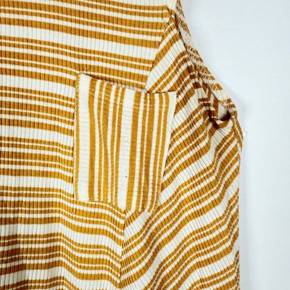 Dee Elle Yellow White Striped Dress Sleeveless Women’s M Handkerchief Hem Casual - Picture 5 of 5